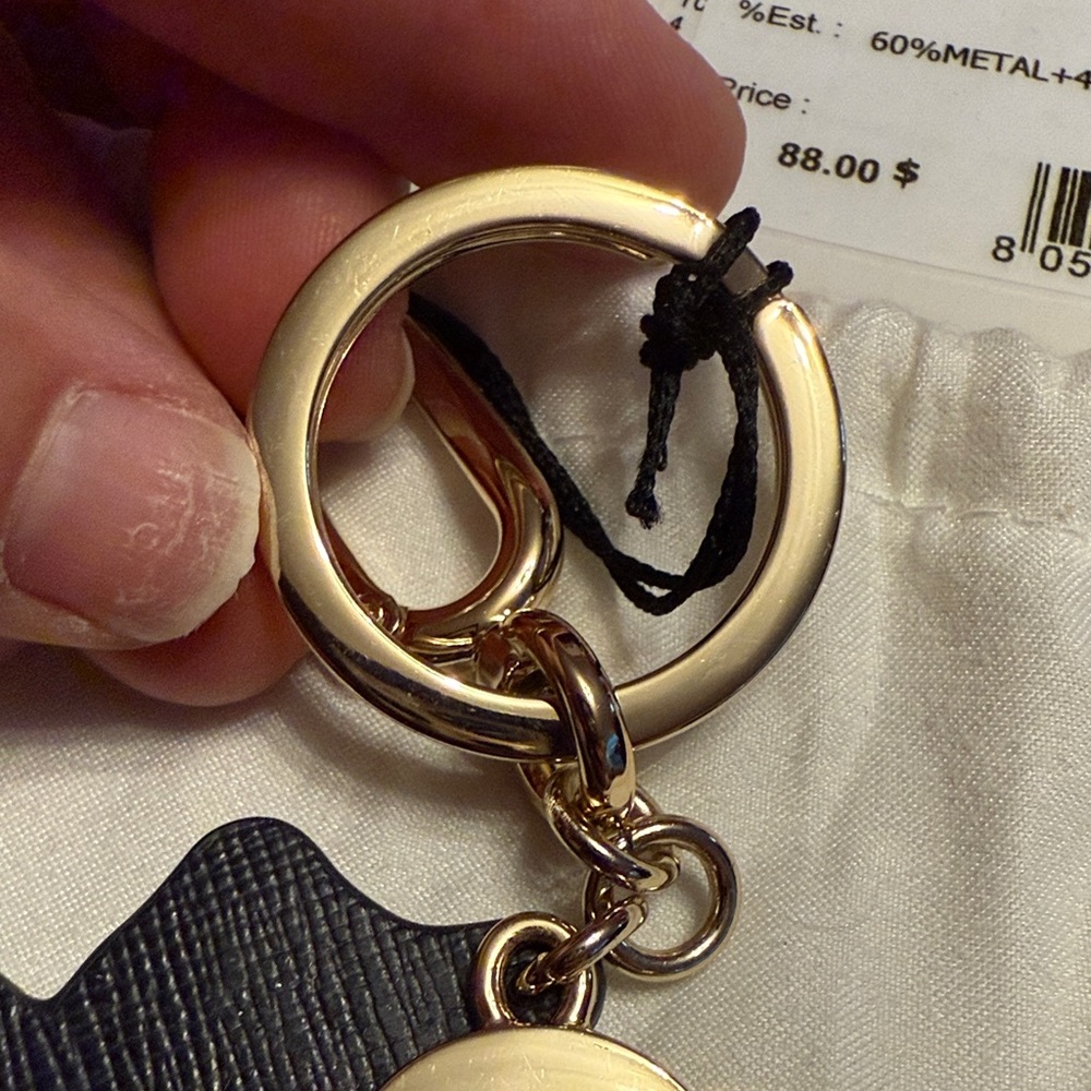 Furla NWT Black and Gold Bear Keychain with little bag. - Picture 8 of 16